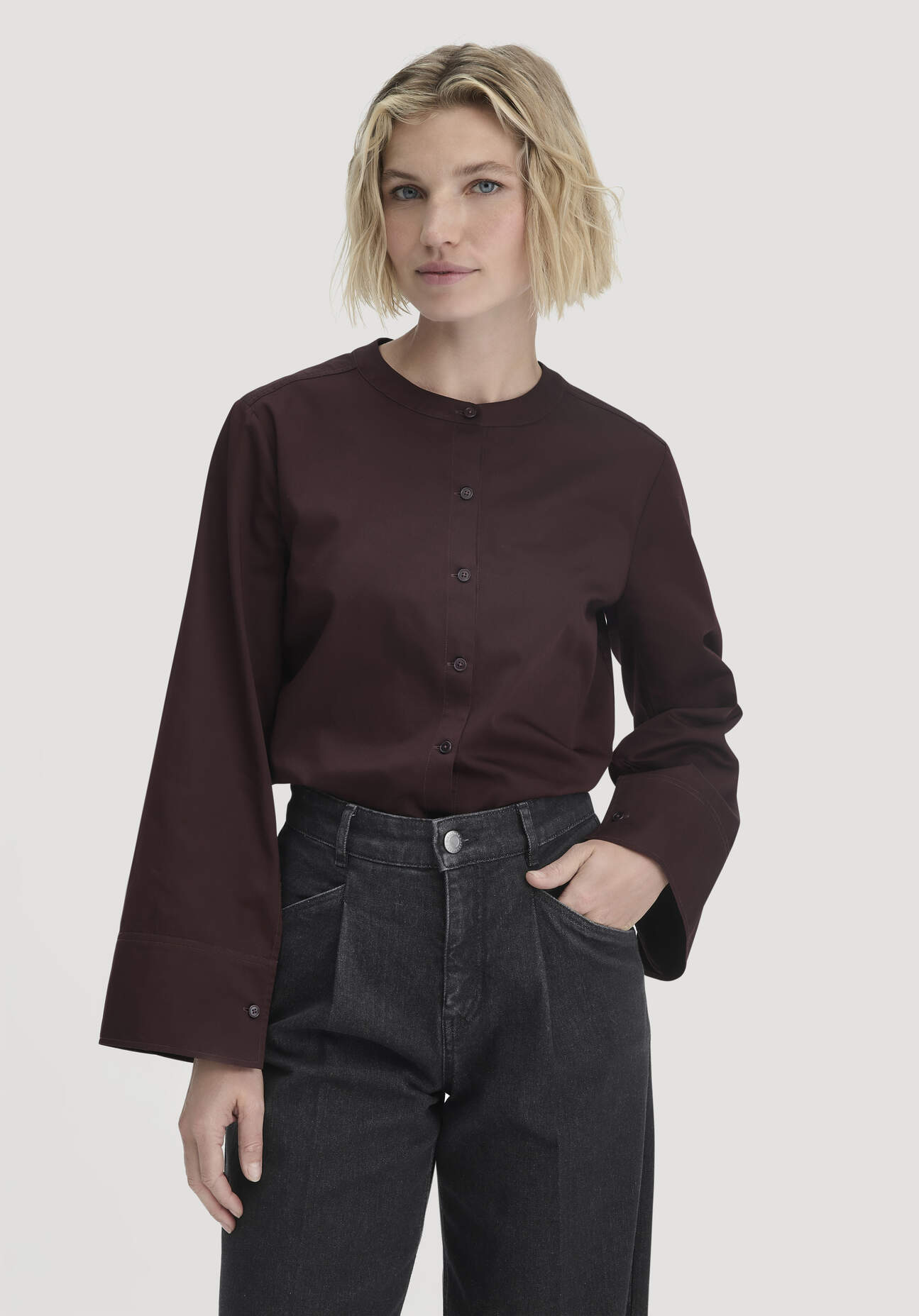 hessnatur Damen Bluse Relaxed aus Bio-Baumwolle - braun Größe 40