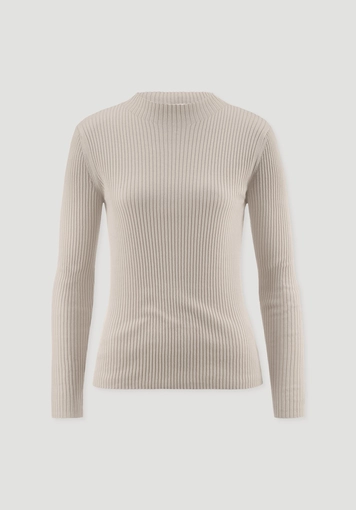Fitted knit sweater made from TENCEL™ Lyocell with organic cotton Fitted knit sweater made from TENCEL™ Lyocell with organic cotton