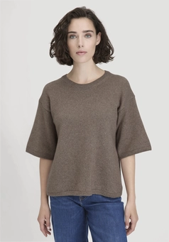 Oversized knit sweater made of organic merino wool with organic cotton