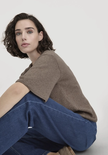 Oversized knit sweater made of organic merino wool with organic cotton - 4