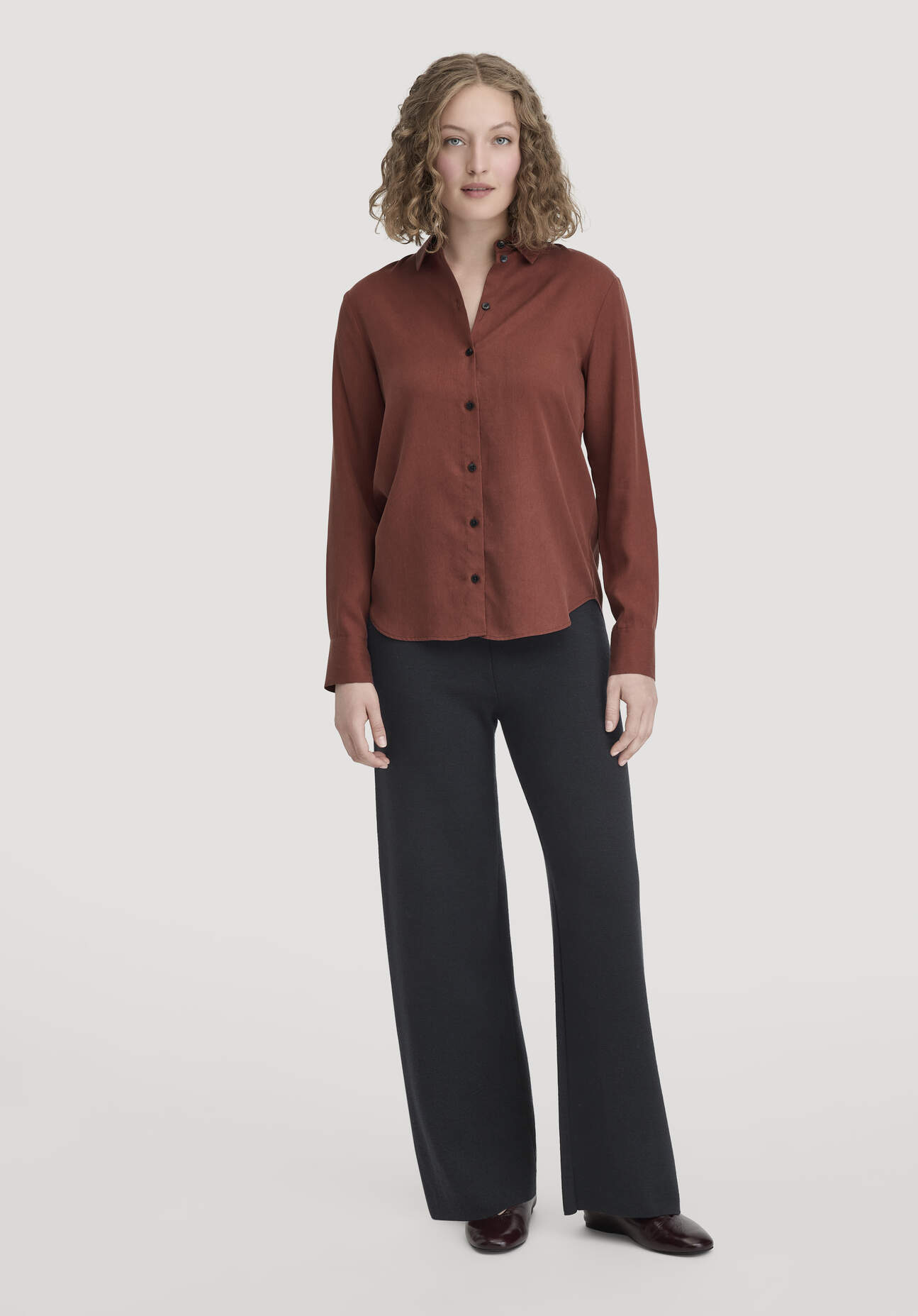 Thumbnail - hessnatur Damen Strick Hose Relaxed - schwarz - Größe XS