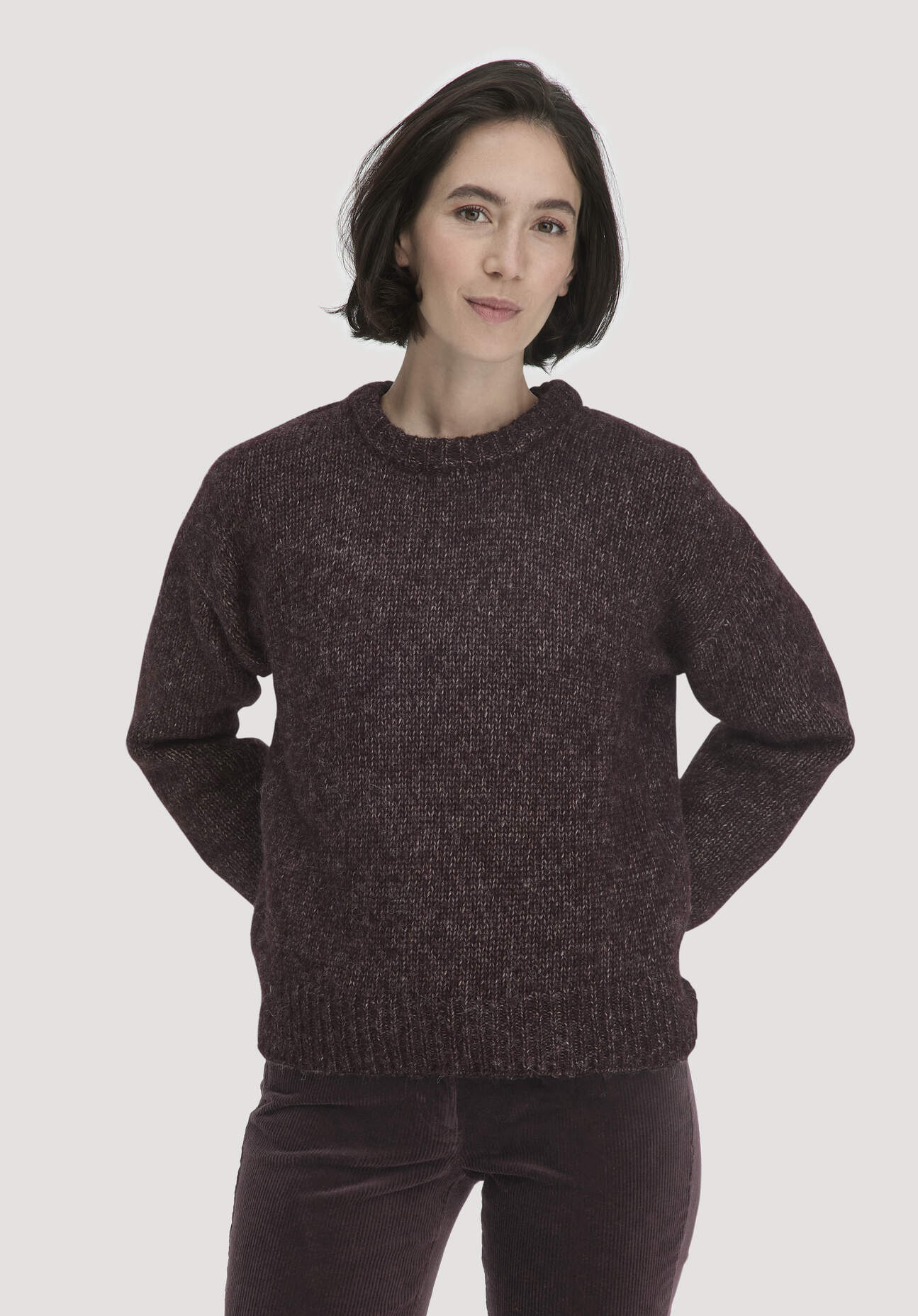 Thumbnail - hessnatur Damen Strick Pullover Relaxed aus Alpaka mit Bio-Baumwolle - braun - Größe XS