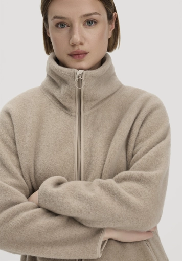 Wollfleece Jacke Oversize aus reiner Bio-Merinowolle - 3
