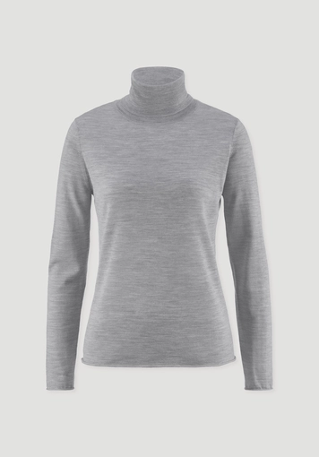 Knitted turtleneck sweater slim made of pure organic merino wool - 4