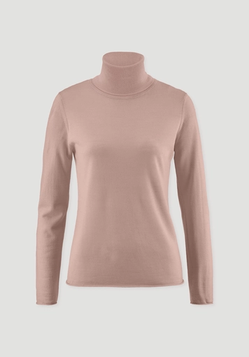 Knitted turtleneck sweater slim made of pure organic merino wool Knitted turtleneck sweater slim made of pure organic merino wool