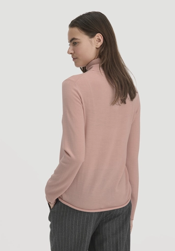 Knitted turtleneck sweater slim made of pure organic merino wool - 2