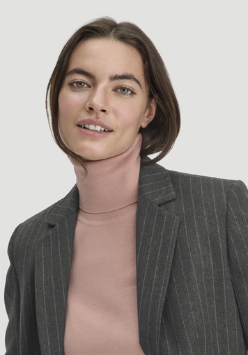 Knitted turtleneck sweater slim made of pure organic merino wool - 3