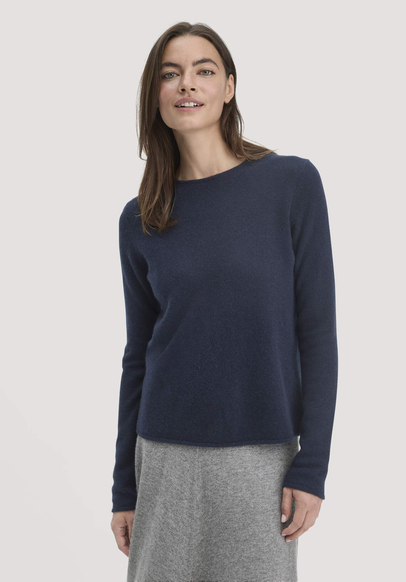 Thumbnail - hessnatur Damen Strick Pullover Regular BETTER RECYCLING aus Cashmere - blau - Größe S