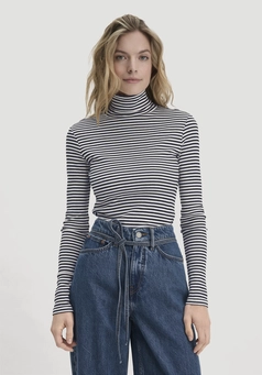 Streifen Softrib Longsleeve Fitted aus Bio-Baumwolle und Modal