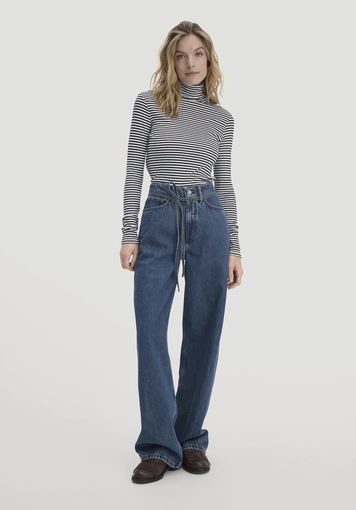 Streifen Softrib Longsleeve Fitted aus Bio-Baumwolle und Modal - 1