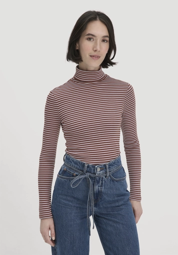 Streifen Softrib Longsleeve Fitted aus Bio-Baumwolle und Modal - 0
