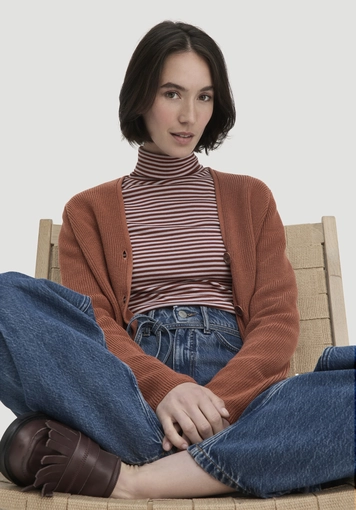 Striped softrib longsleeve fitted made of organic cotton and modal - 4