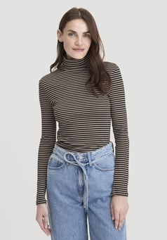 Striped softrib longsleeve fitted made of organic cotton and modal