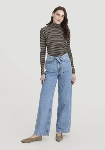 Striped softrib longsleeve fitted made of organic cotton and modal - 1