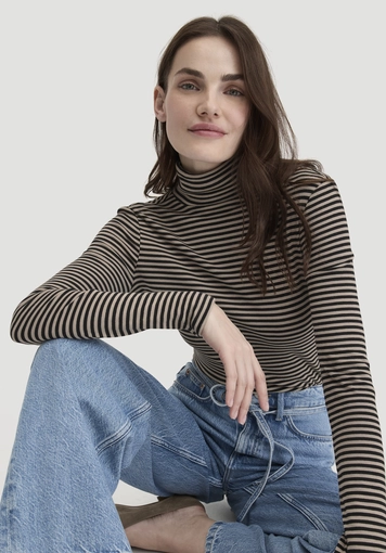 Streifen Softrib Longsleeve Fitted aus Bio-Baumwolle und Modal - 3