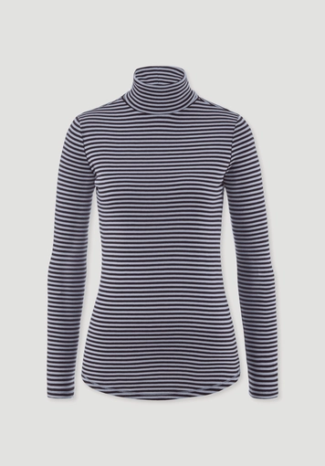 Streifen Softrib Longsleeve Fitted aus Bio-Baumwolle und Modal Streifen Softrib Longsleeve Fitted aus Bio-Baumwolle und Modal