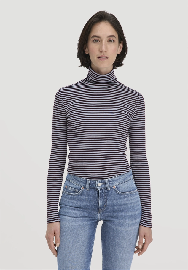 Striped softrib longsleeve fitted made of organic cotton and modal