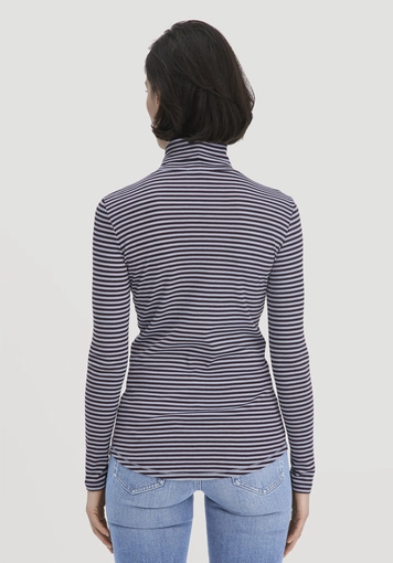 Striped softrib longsleeve fitted made of organic cotton and modal - 2