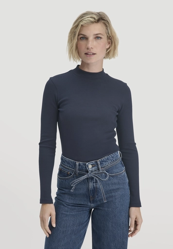 Rib Longsleeve Slim aus Bio-Baumwolle - 0
