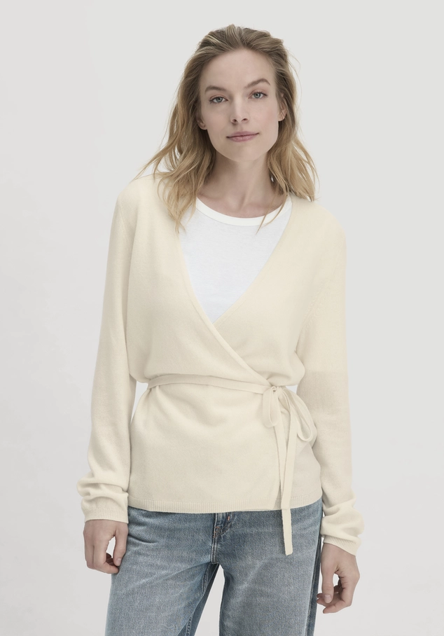 Relaxed knit jacket made from organic merino wool with cashmere