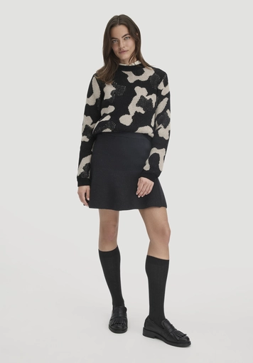Relaxed knit skirt made from organic cotton and organic merino wool - 0
