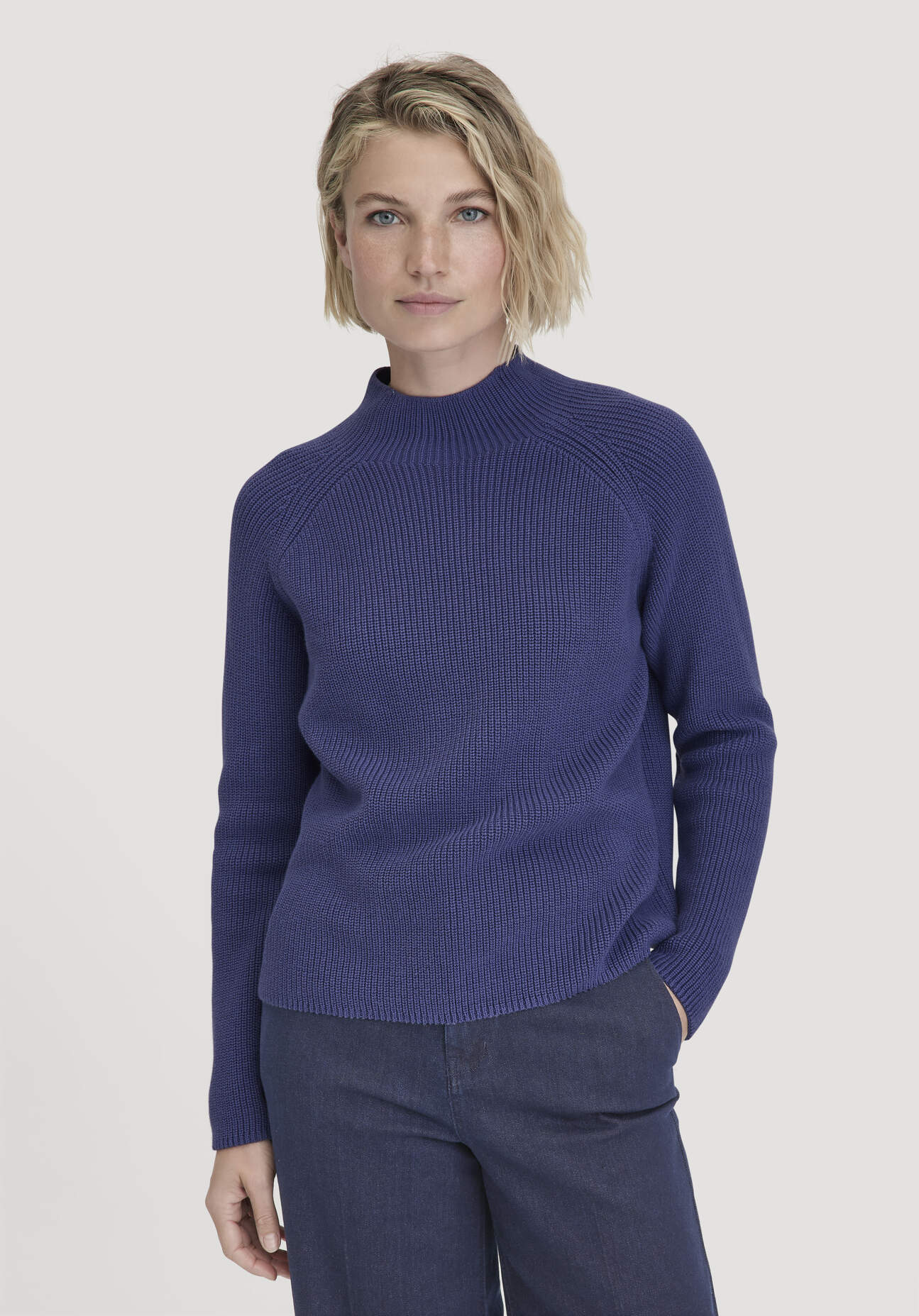 hessnatur Damen Pullover Relaxed aus Bio-Baumwolle - blau Größe XL