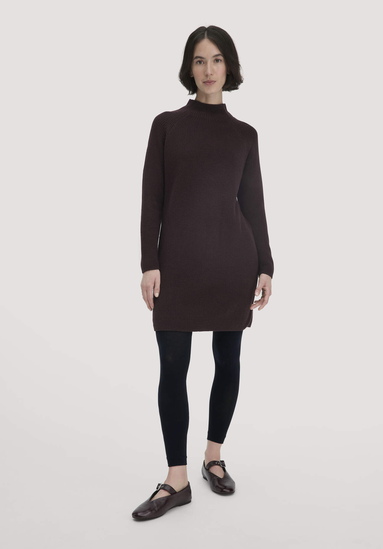 hessnatur Damen Strick Kleid Regular aus Bio-Baumwolle - braun Größe XS
