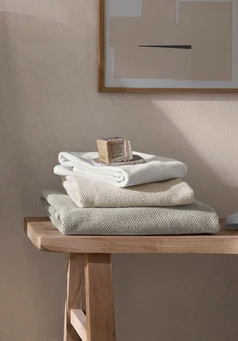 Terry towel with structure made of pure organic cotton