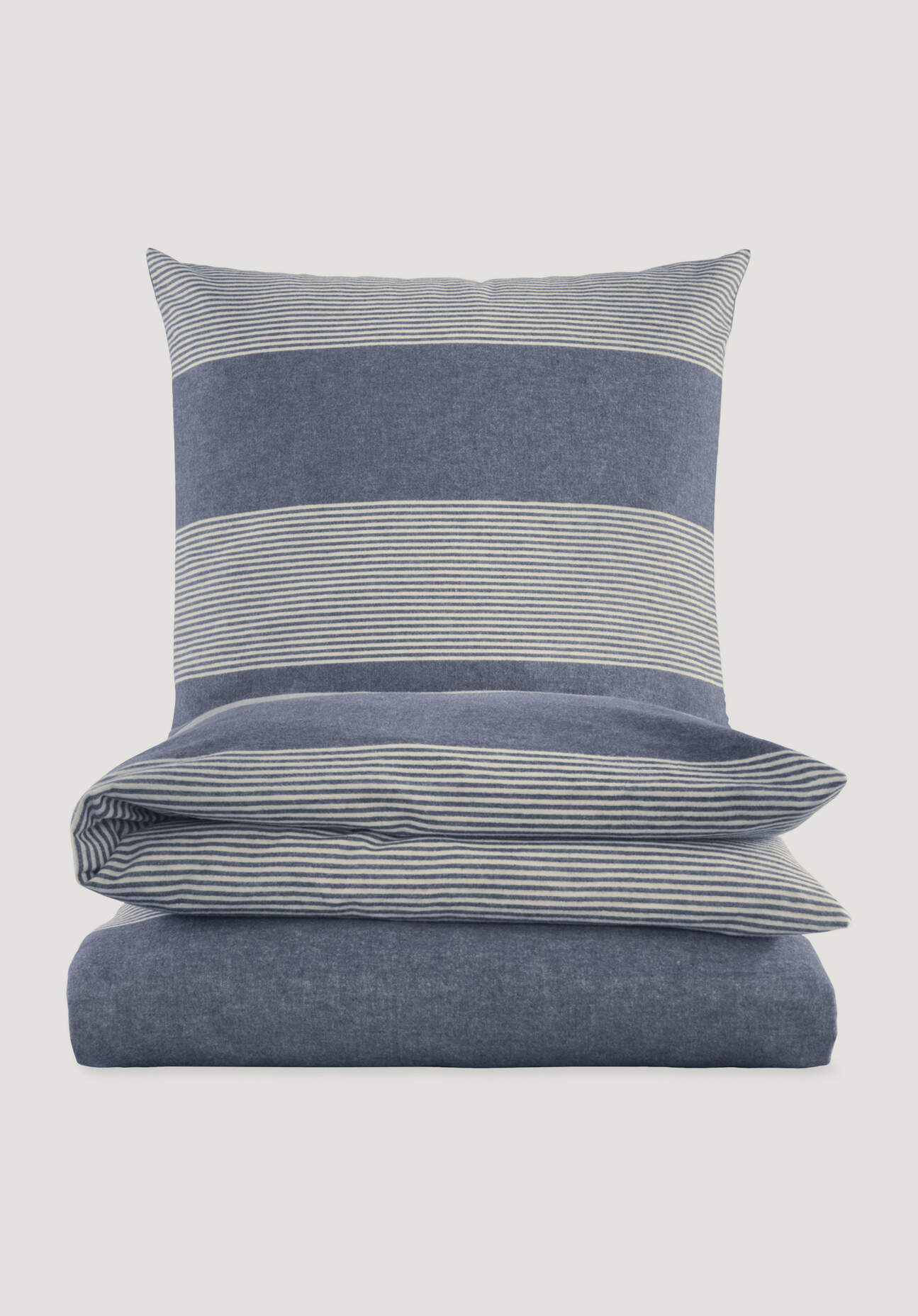 hessnatur Biber Bettwäsche-Set SEON aus Bio-Baumwolle - blau - Größe 135x20 günstig online kaufen