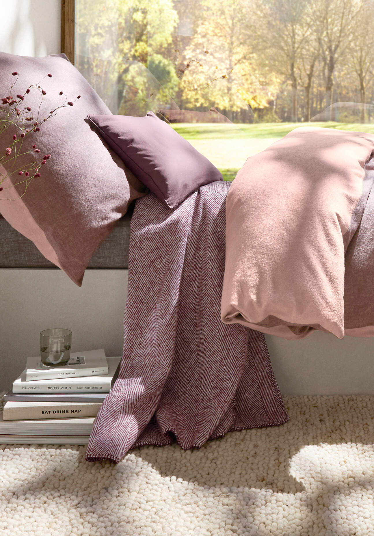 hessnatur Decke MERLE aus Bio-Baumwolle - lila - Größe 140x180 cm günstig online kaufen