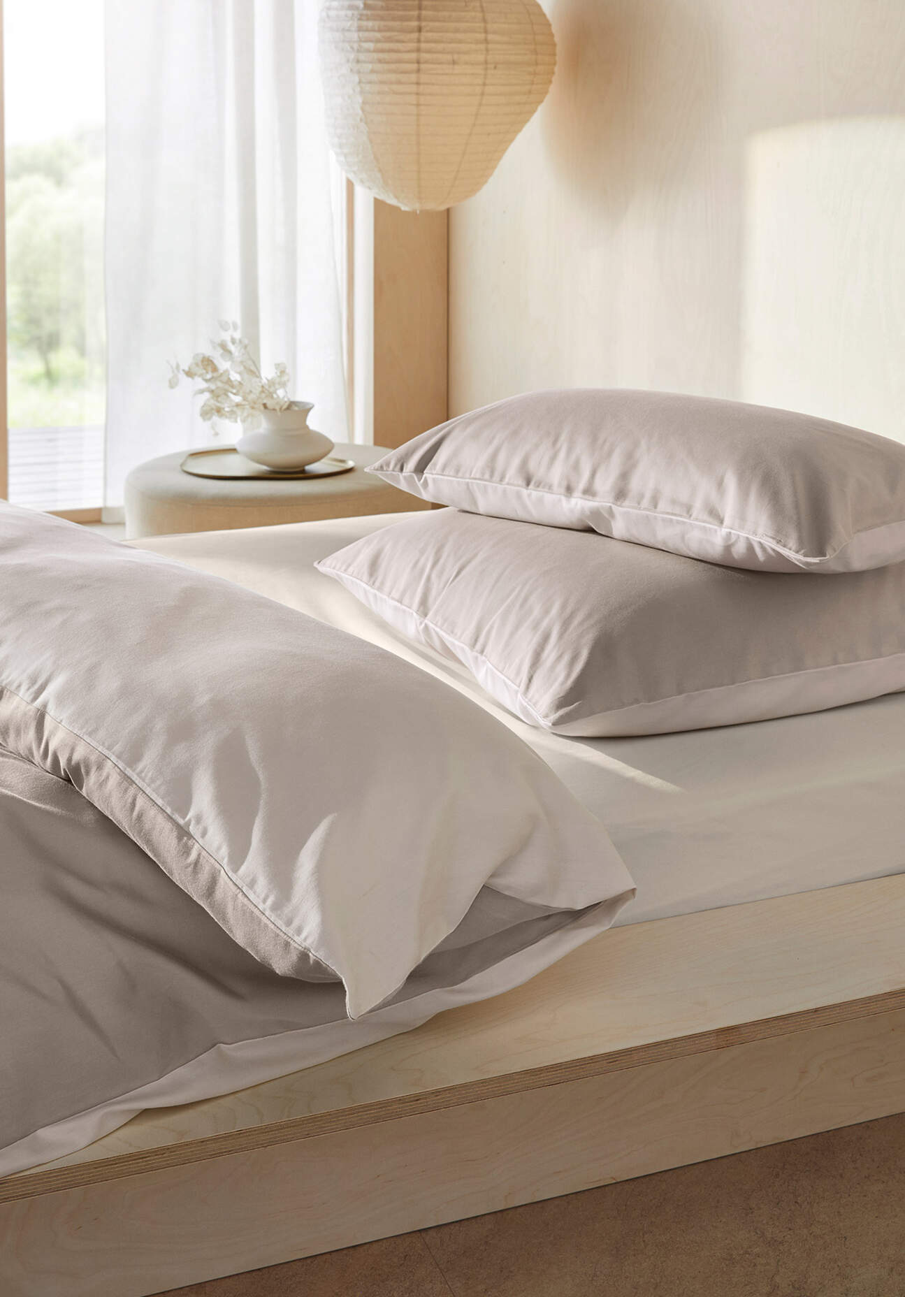 hessnatur Satin Wende Bettwäsche Set aus Bio-Baumwolle - beige - Größe 135x günstig online kaufen