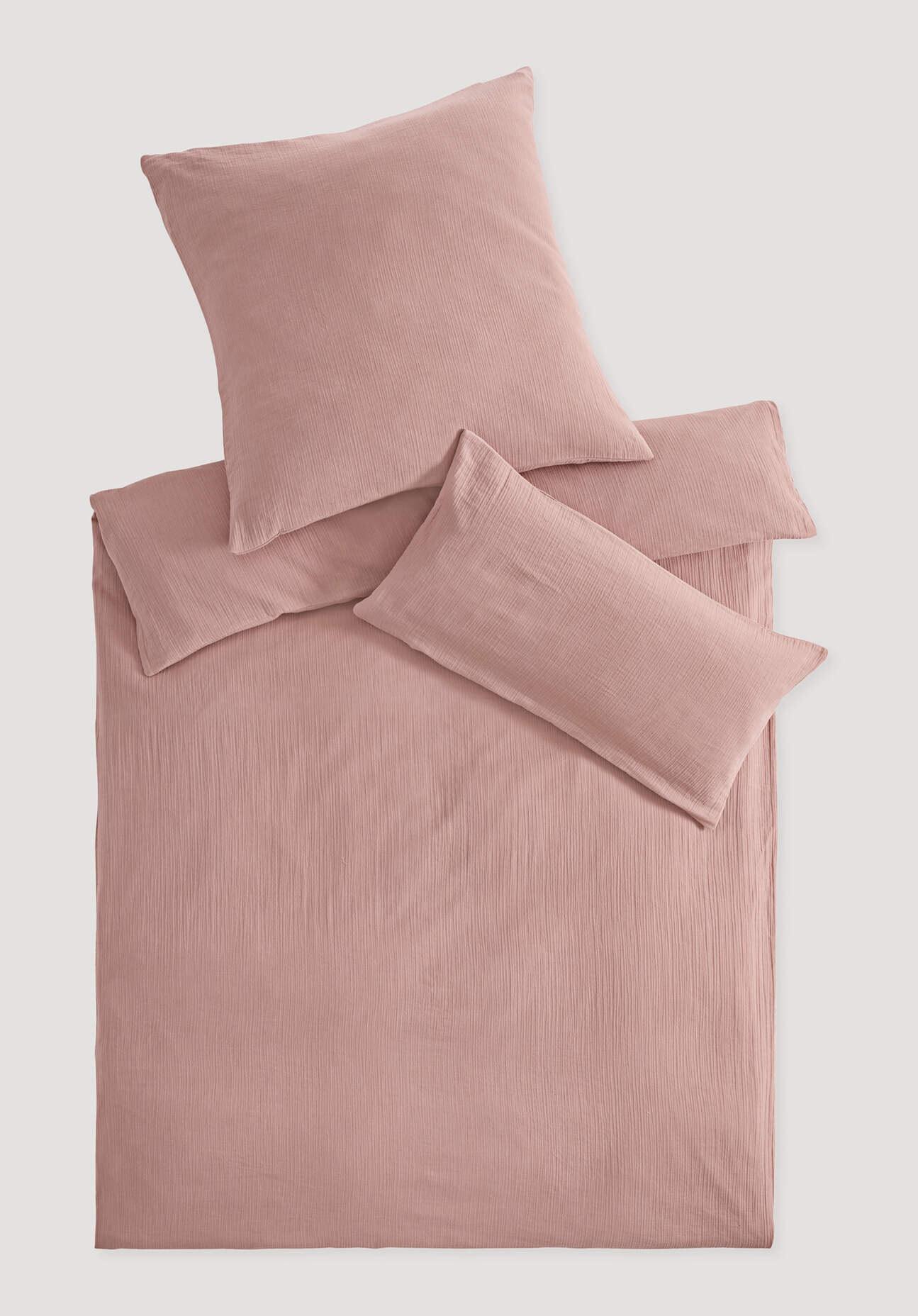 hessnatur Musselin Bettwäsche-Set aus Bio-Baumwolle - rosa - Größe 135x200 günstig online kaufen