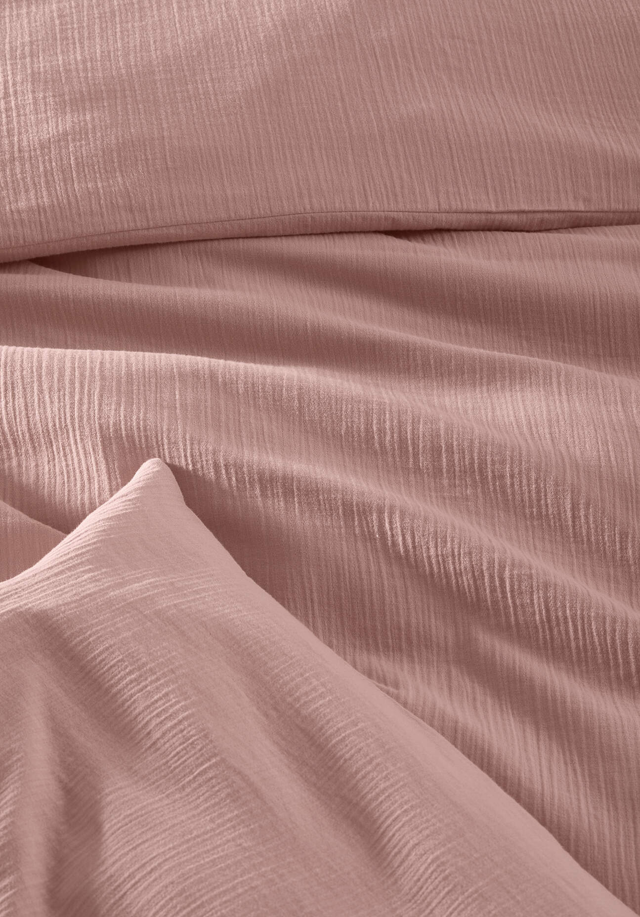 Thumbnail - hessnatur Musselin Bettwäsche-Set aus Bio-Baumwolle - rosa - Größe 200x200 / 2x40x80 cm