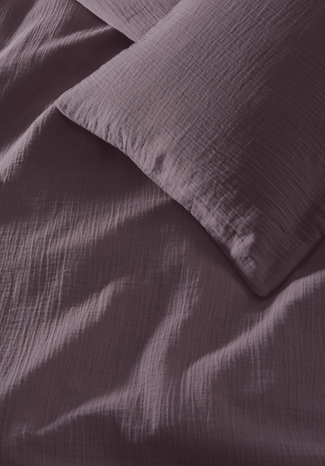 Thumbnail - hessnatur Musselin Bettwäsche-Set aus Bio-Baumwolle - lila - Größe 135x200 / 80x80 cm