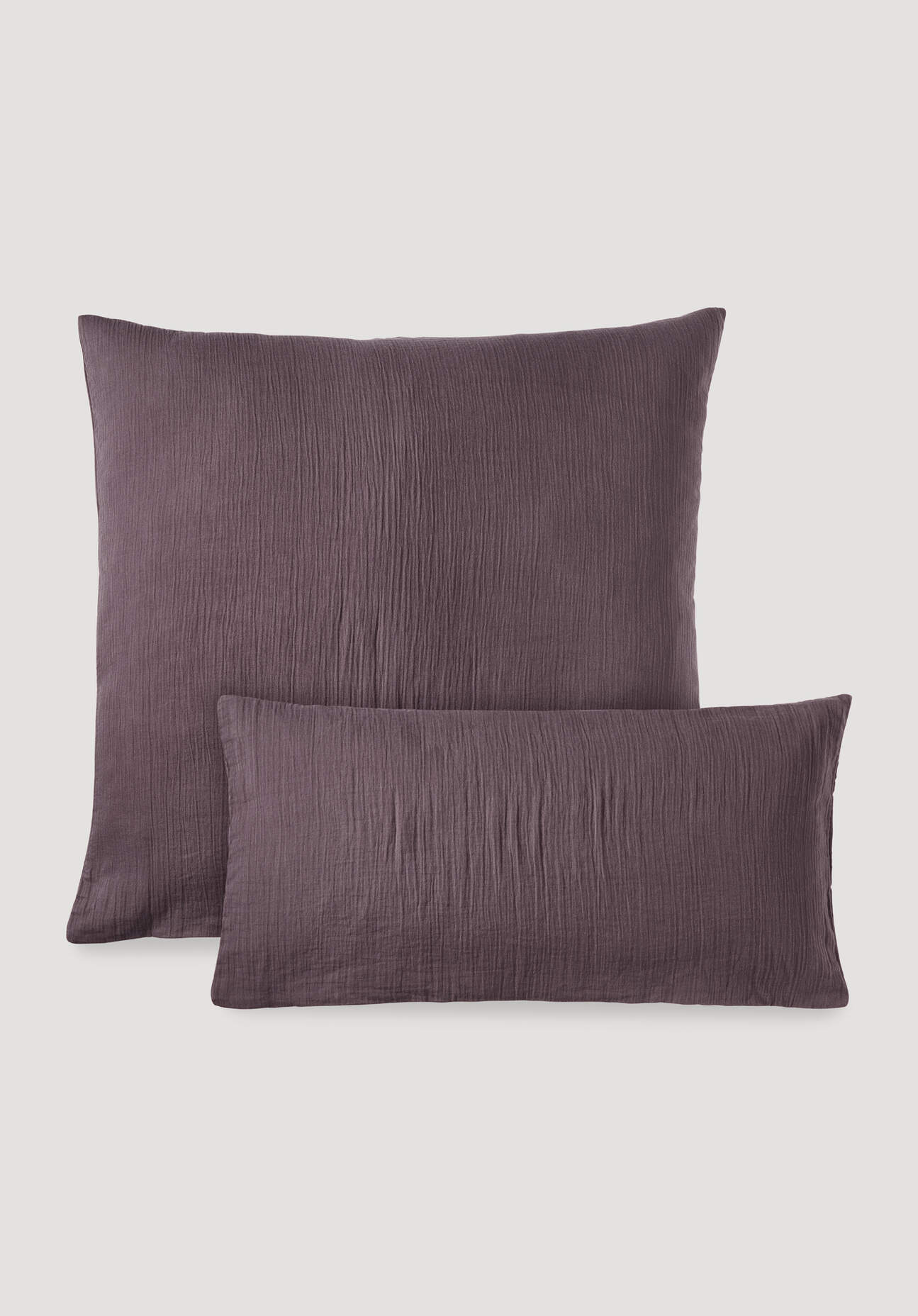 hessnatur Musselin Kissenbezug aus Bio-Baumwolle - lila - Größe 80x80 cm günstig online kaufen