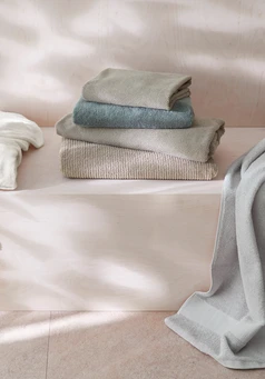 Frottier Handtuch Rippstruktur aus reiner Bio-Baumwolle