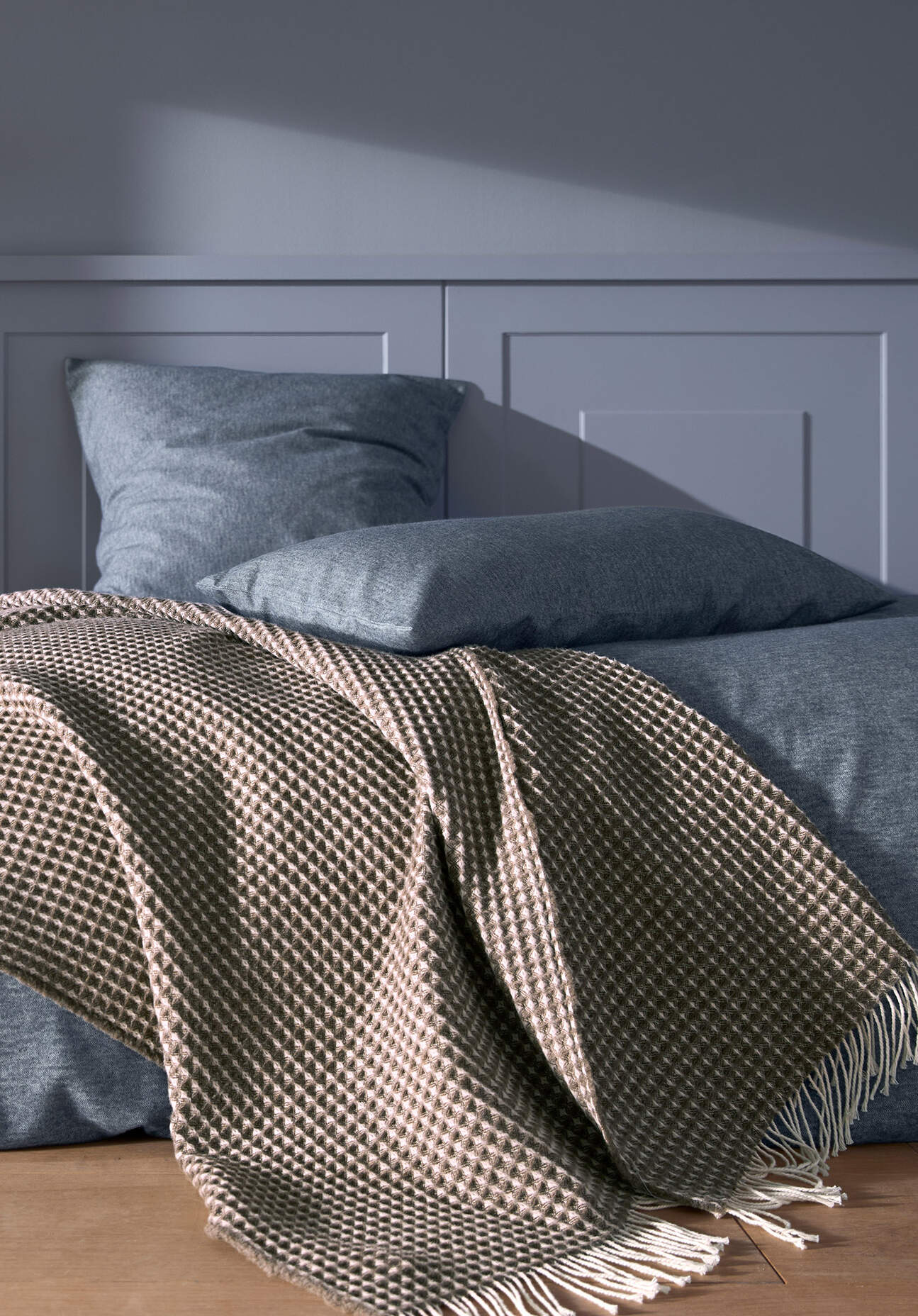 hessnatur Flanell Bettwäsche-Set XABI aus Bio-Baumwolle - blau - Größe 135x günstig online kaufen