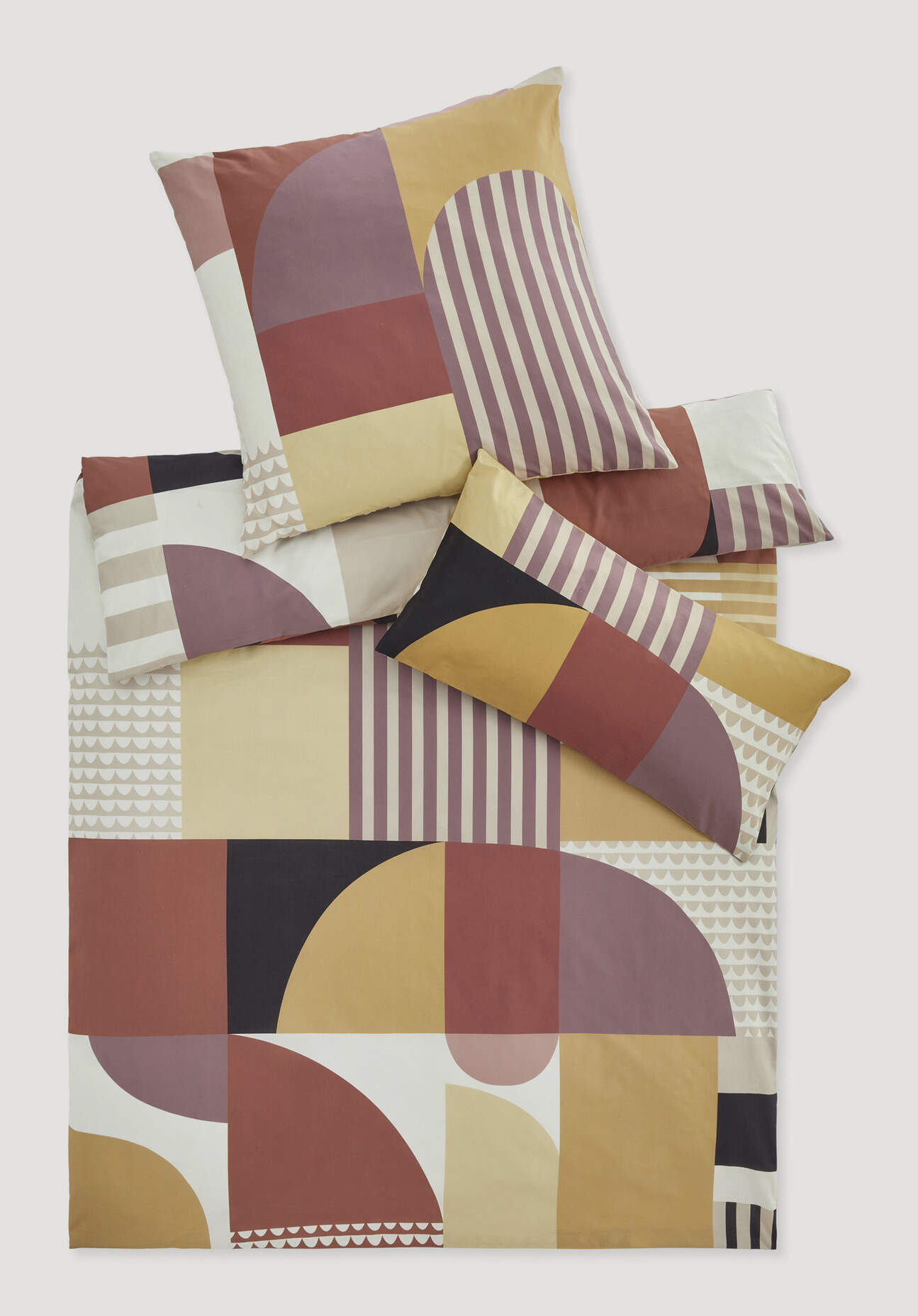 hessnatur Renforcé Bettwäsche-Set RAOUL aus Bio-Baumwolle - braun Größe 135x200+80x80 cm