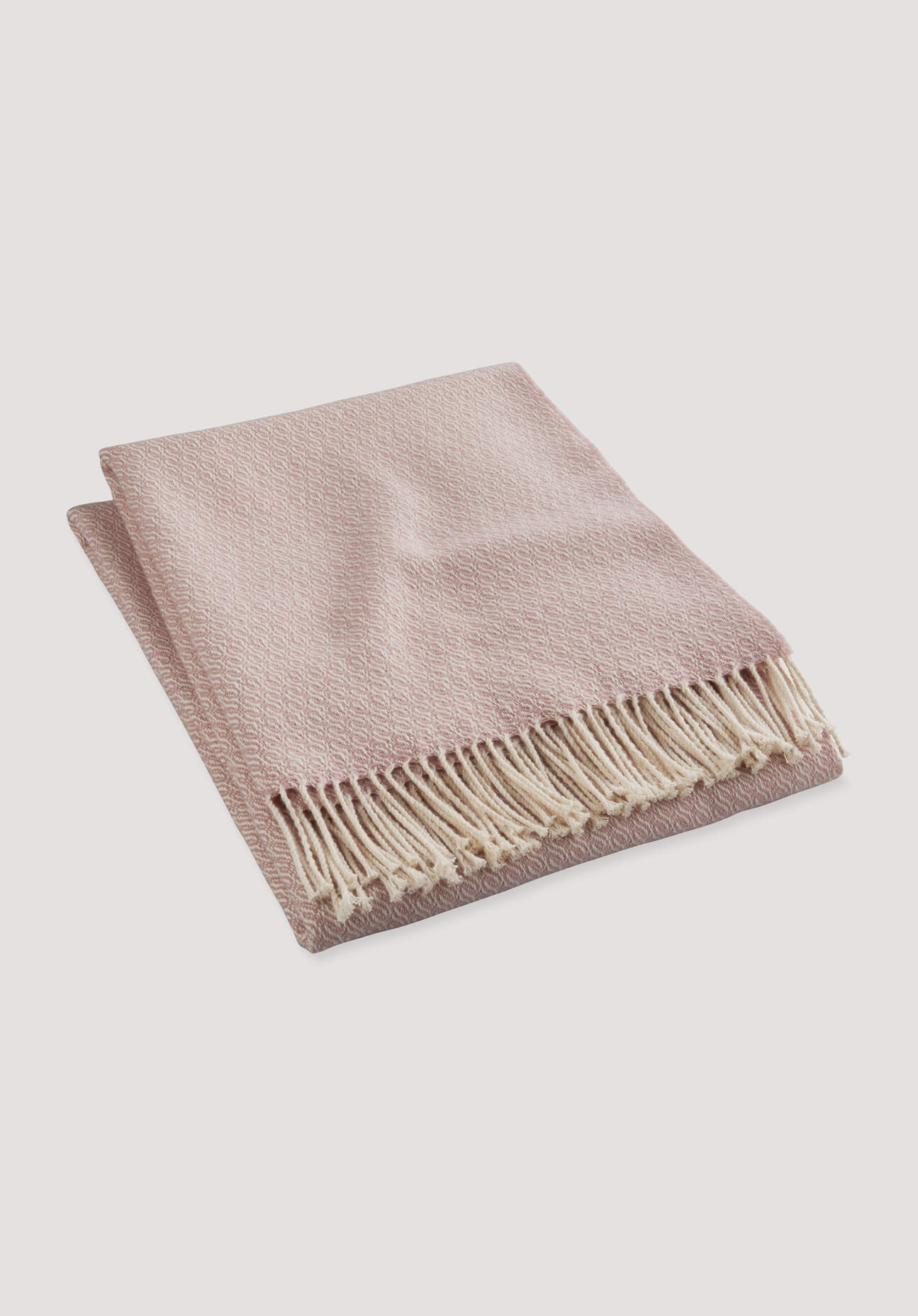 hessnatur Mix Plaid LIA aus Bio-Baumwolle mit Bio-Lambswool - rosa Größe 130x180 cm