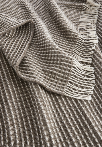 Wool mix waffle plaid YARA made from organic lambswool with organic cotton - 2