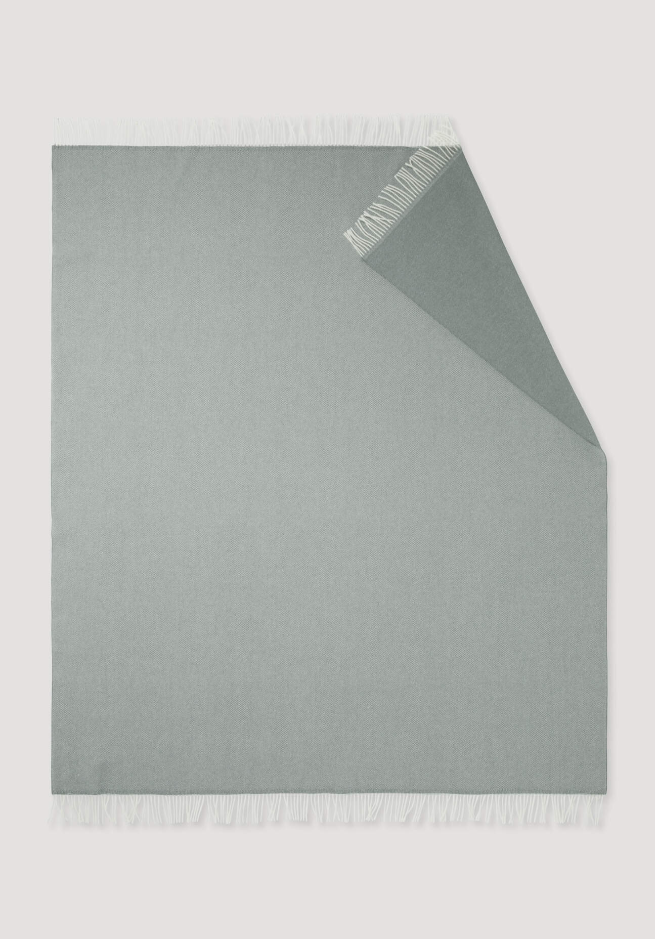 Thumbnail - hessnatur Doubleface Plaid TOSID aus Bio-Lambswool - grün - Größe 130x180 cm