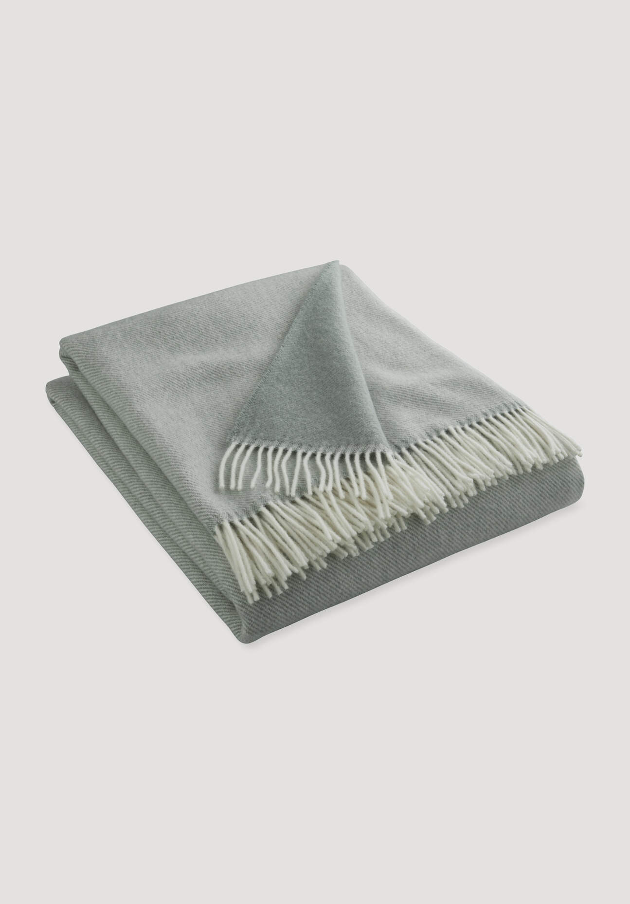 Thumbnail - hessnatur Doubleface Plaid TOSID aus Bio-Lambswool - grün - Größe 130x180 cm