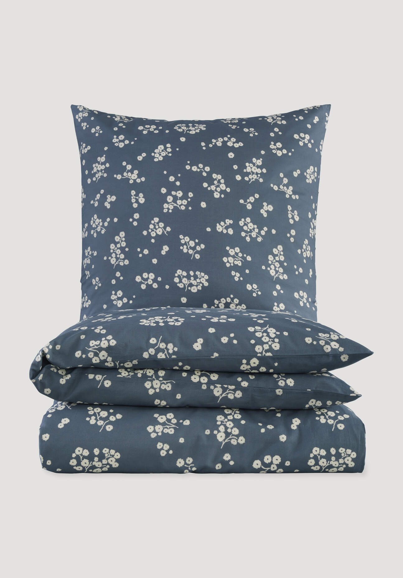 Thumbnail - hessnatur Renforcé Bettwäsche Set HANAMI aus Bio-Baumwolle - blau - Größe 155x220 / 40x80 cm