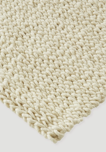 Deichschaf woven carpet with a braided pattern made from regional new wool