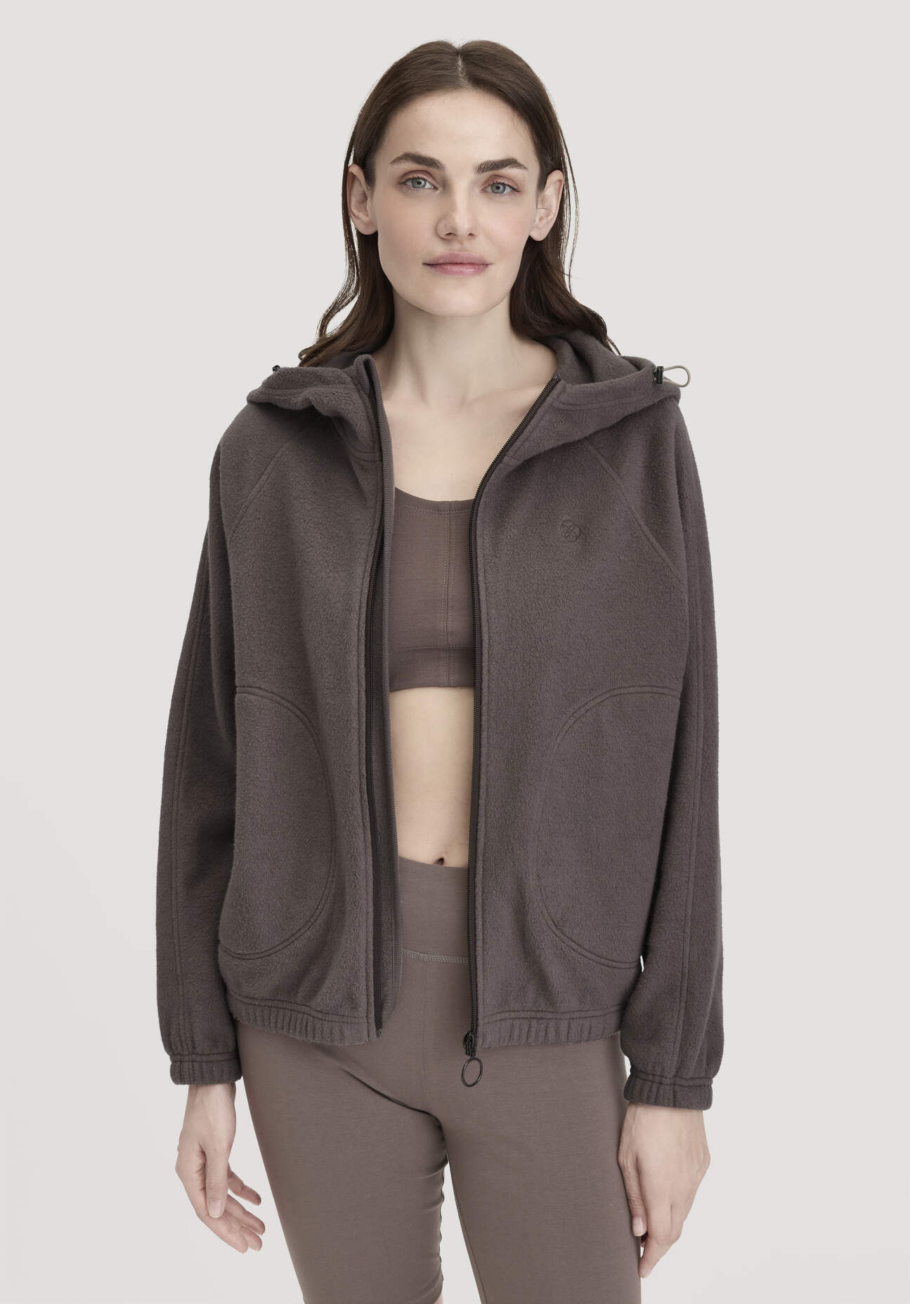 hessnatur Loungewear Softfleece Jacke Oversize ACTIVE COMFORT aus Bio-Baumwolle - lila Größe S