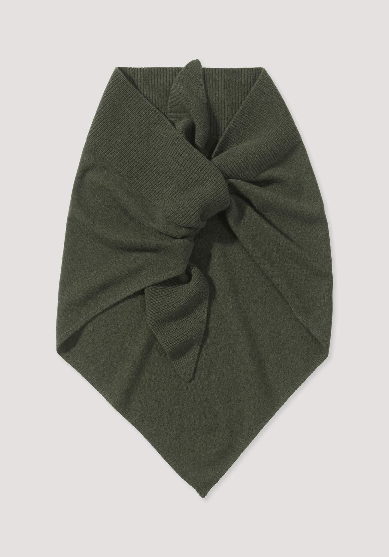 Thumbnail - hessnatur Damen Dreieckstuch BETTER RECYCLING aus Cashmere - grün - Größe 57x125 cm