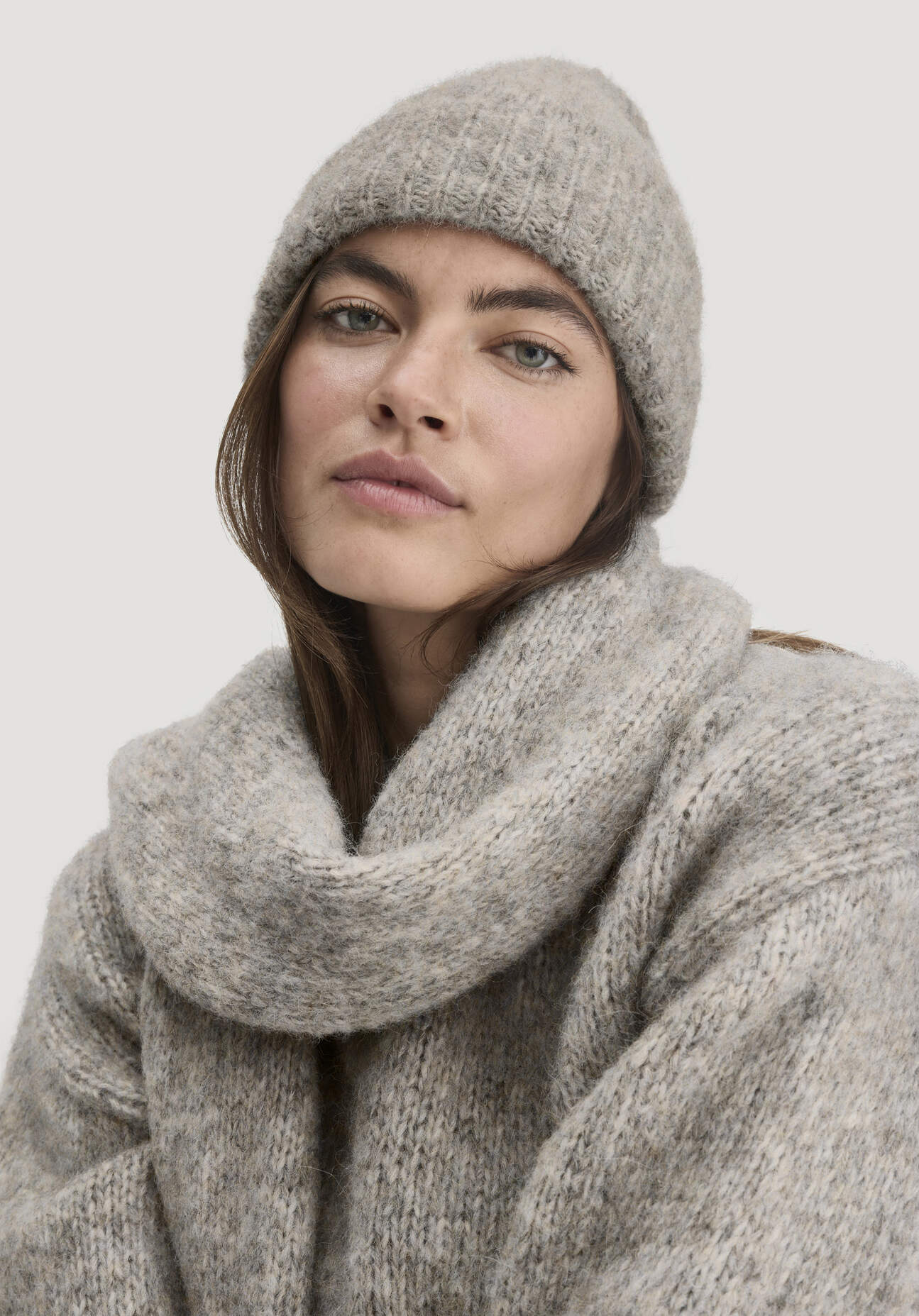 hessnatur Damen Mütze aus Alpaka mit Bio-Pima-Baumwolle - grau Größe One Size