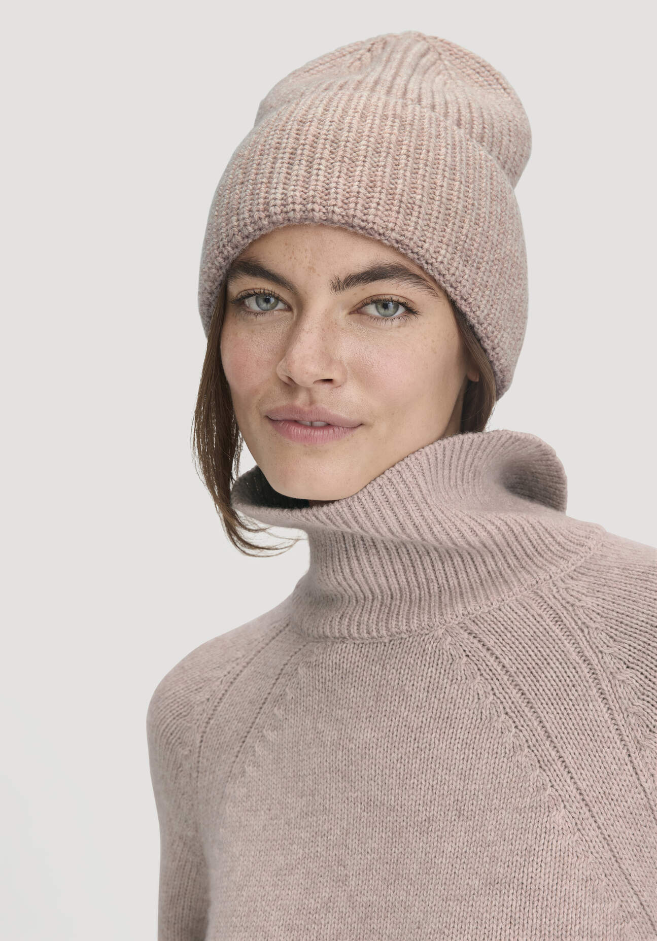hessnatur Damen Mütze aus Bio-Merinowolle mit Bio-Baumwolle - rosa Größe One Size