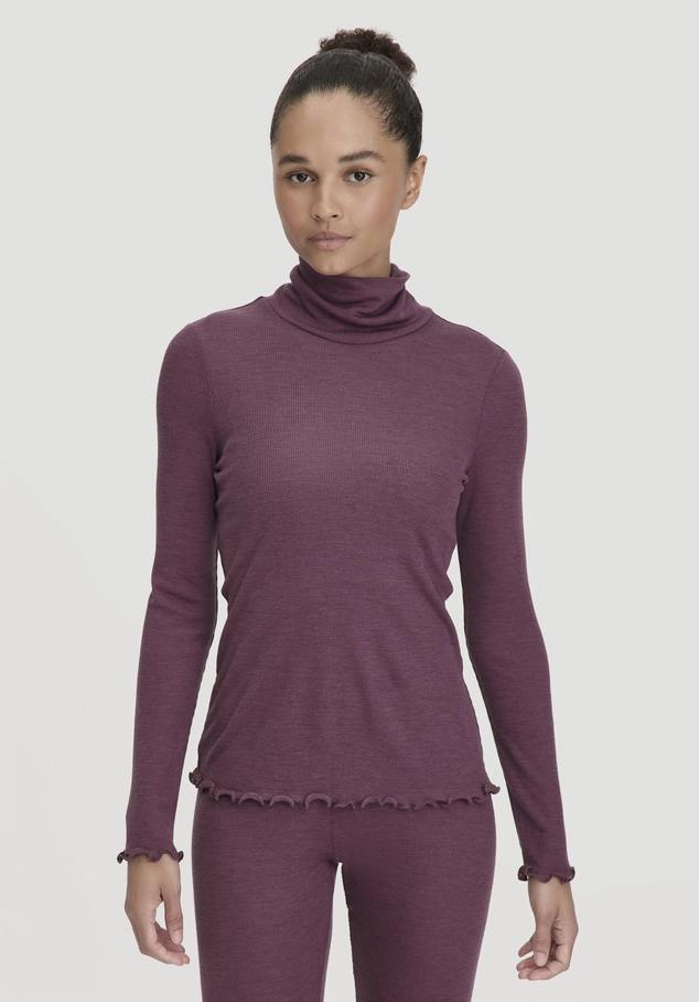 Longsleeve mit Rollkragen WARM TOUCH aus Bio-Merinowolle und TENCEL™ Lyocell