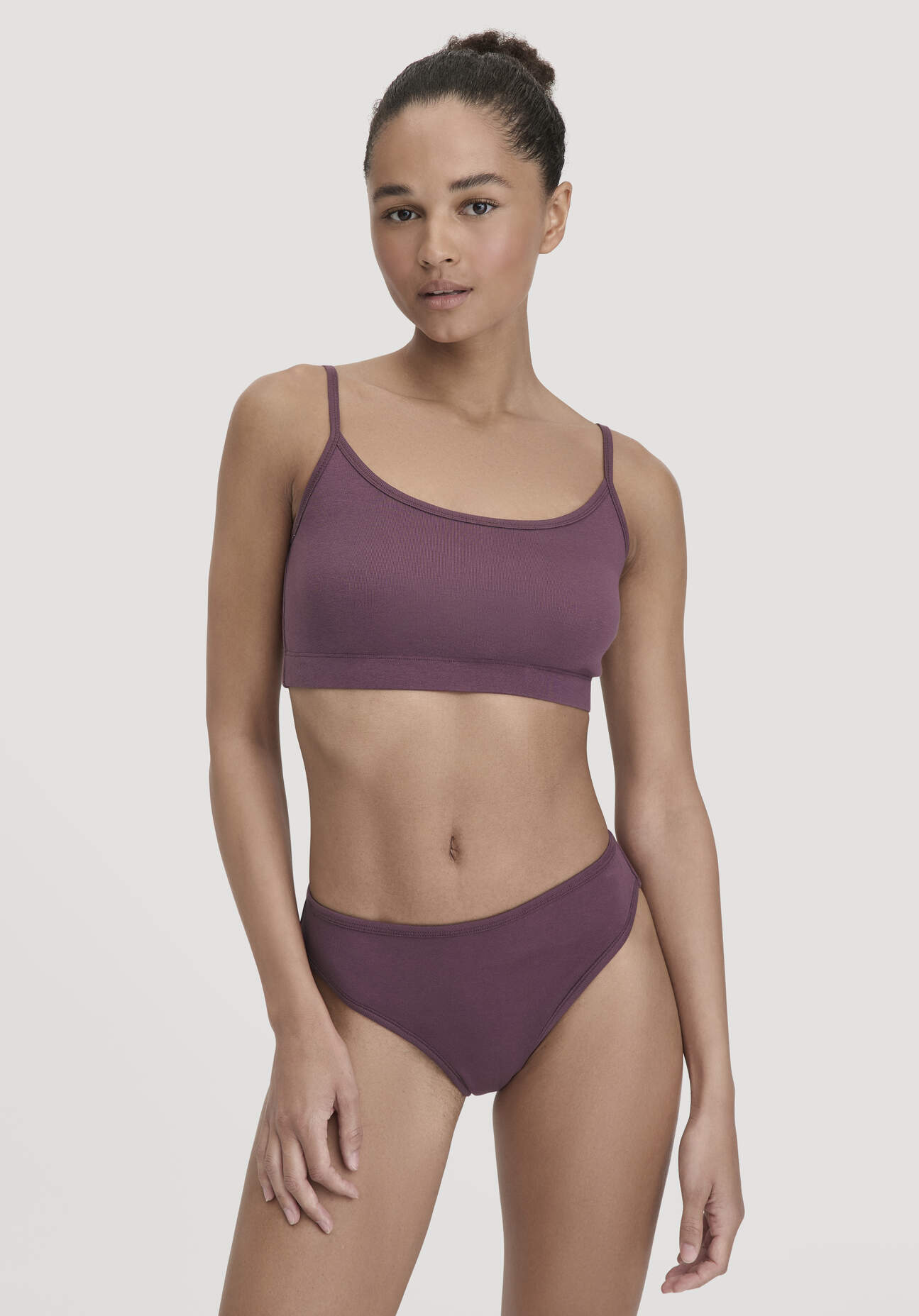 hessnatur Damen Bustier im PURE COTTON aus Bio-Baumwolle - lila Größe 34
